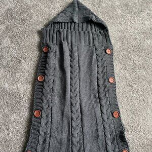 Cable Knit Stroller Winter Blanket/Bag